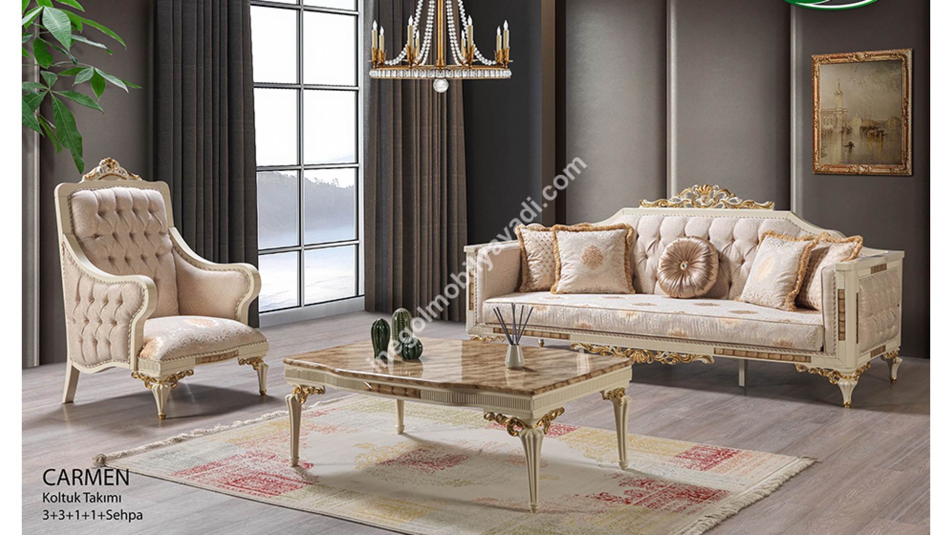 Carmen Avangarde Koltuk Takımı 3+3+1+1+Sehpa 